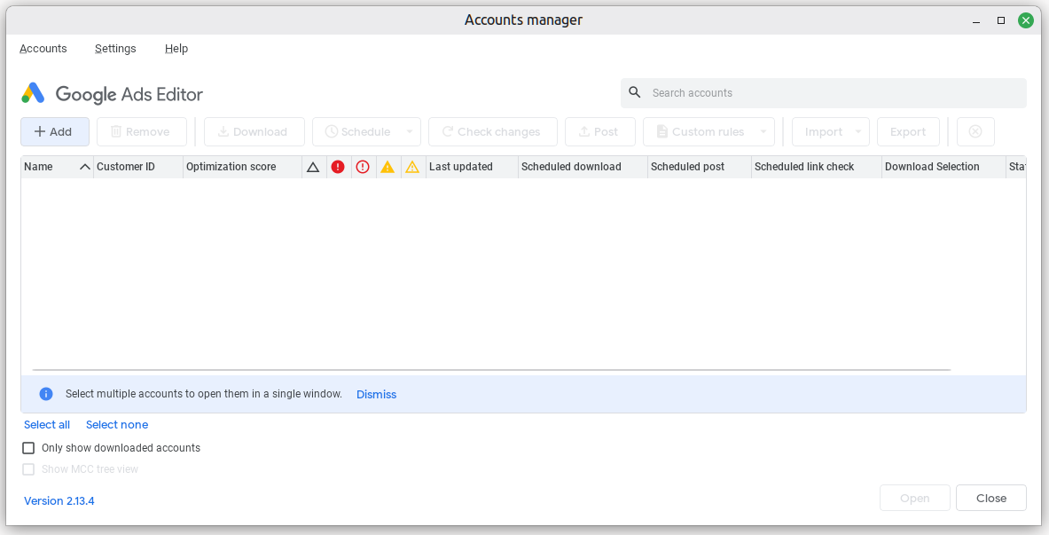 Open Google Ads Editor on Linux